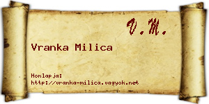 Vranka Milica névjegykártya